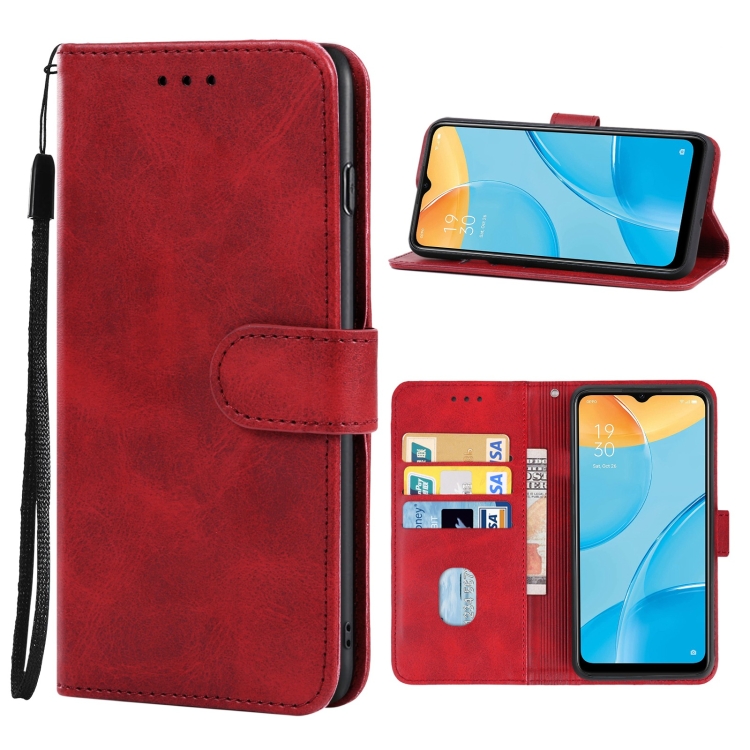 

Leather Phone Case For OPPO A15(Red)