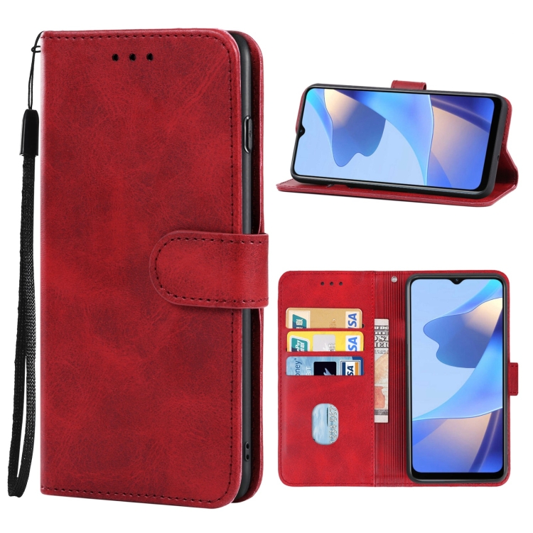

Leather Phone Case For OPPO A16(Red)