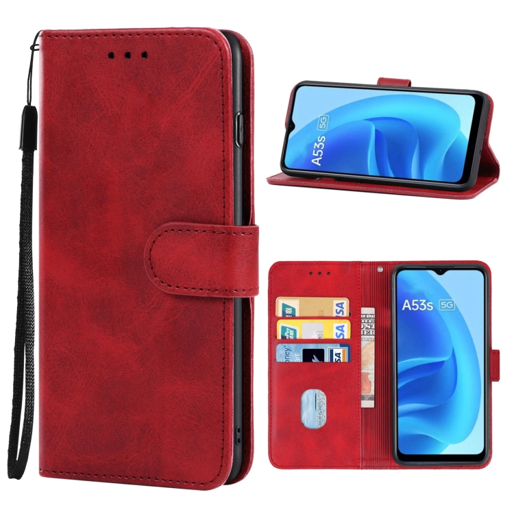 

Leather Phone Case For OPPO A53s 5G(Red)