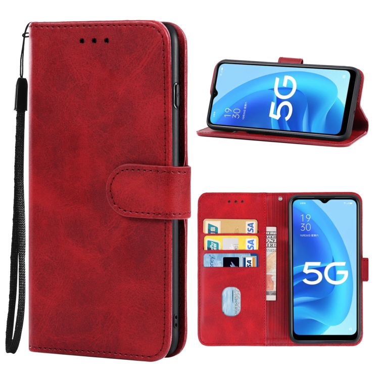 

Leather Phone Case For OPPO A55 5G(Red)