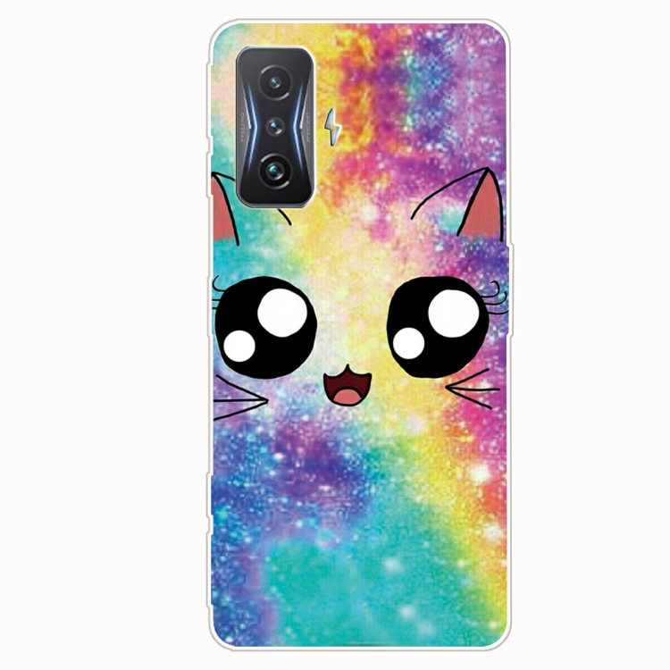 

For Xiaomi Redmi K50 Gaming Painted Transparent Shockproof TPU Phone Case(Starry Cute Cat)