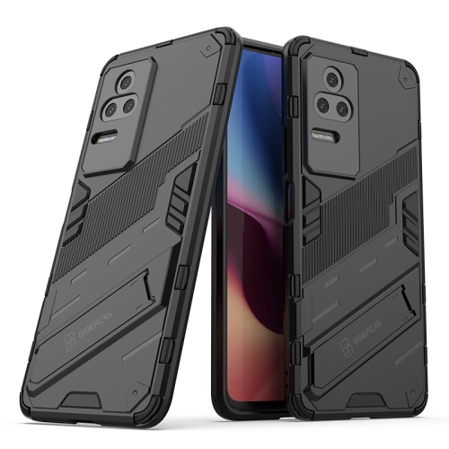 

For Xiaomi Redmi K50 Pro Punk Armor 2 in 1 PC + TPU Shockproof Phone Case with Holder(Black)