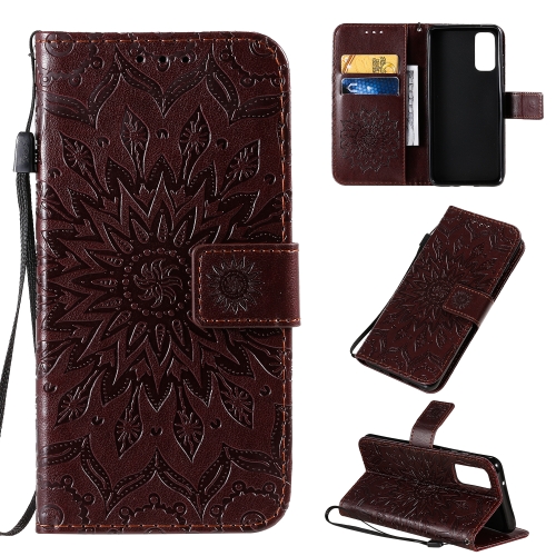 

For Galaxy S20 Sun Print Horizontal Flip Protective Case with Holder & Card Slots & Wallet(Brown)