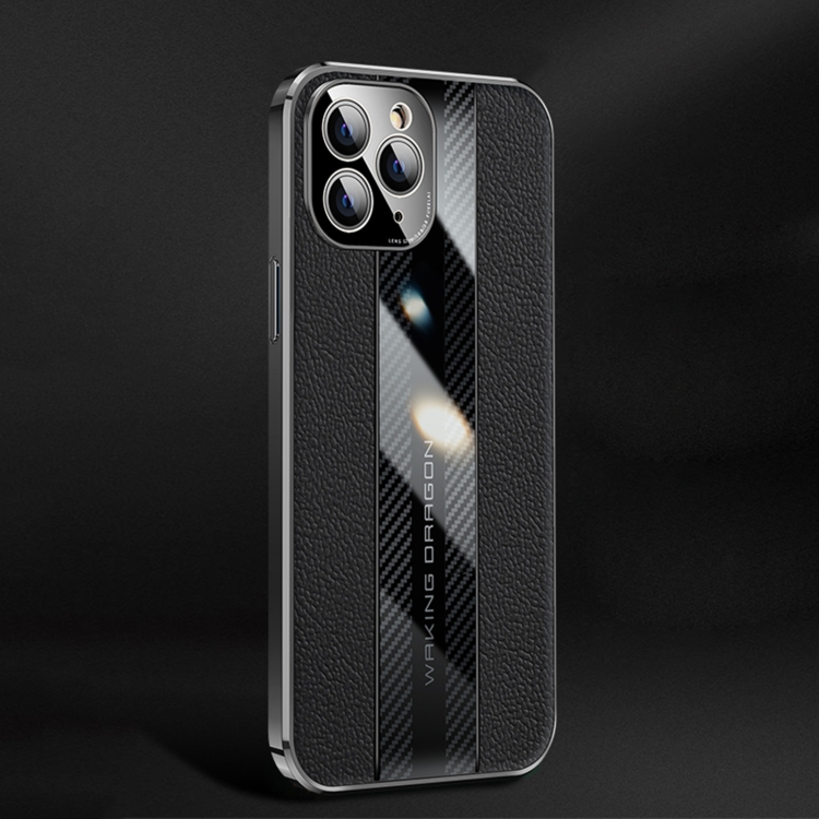 

Racing Car Design Leather Electroplating Process Anti-fingerprint Protective Phone Case For iPhone 11 Pro Max(Black)