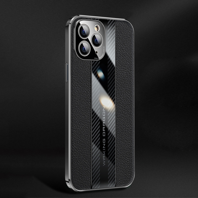 

Racing Car Design Leather Electroplating Process Anti-fingerprint Protective Phone Case For iPhone 11 Pro(Black)