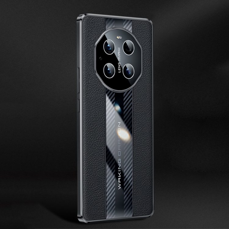 

For Huawei Mate 40 Pro Racing Car Design Leather Electroplating Process Anti-fingerprint Protective Phone Case(Black)