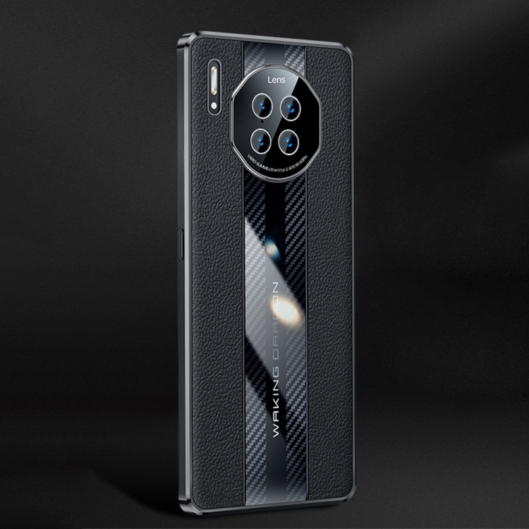 

For Huawei Mate 30 Pro Racing Car Design Leather Electroplating Process Anti-fingerprint Protective Phone Case(Black)
