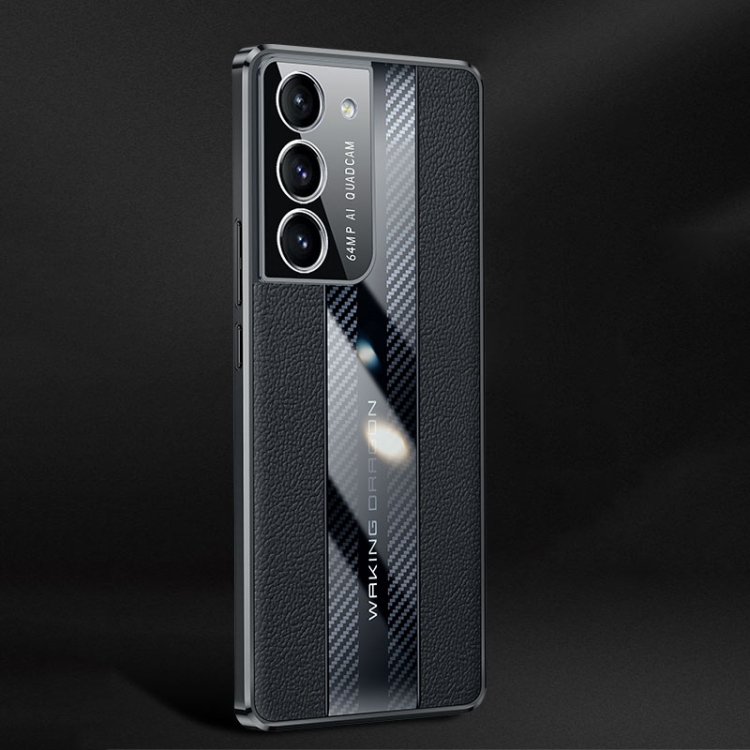 

For Samsung Galaxy S22+ 5G Racing Car Design Leather Electroplating Process Anti-fingerprint Protective Phone Case(Black)