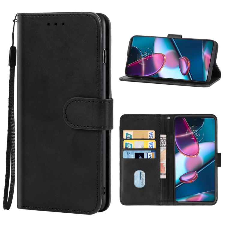 

For Motorola Edge+ 2022 / Edge 30 Pro Leather Phone Case(Black)