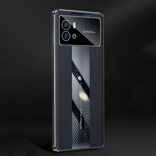 

For vivo iQOO 9 Racing Car Design Leather Electroplating Process Anti-fingerprint Phone Case(Black)