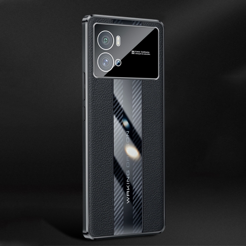 

For vivo iQOO 9 Pro Racing Car Design Leather Electroplating Process Anti-fingerprint Phone Case(Black)