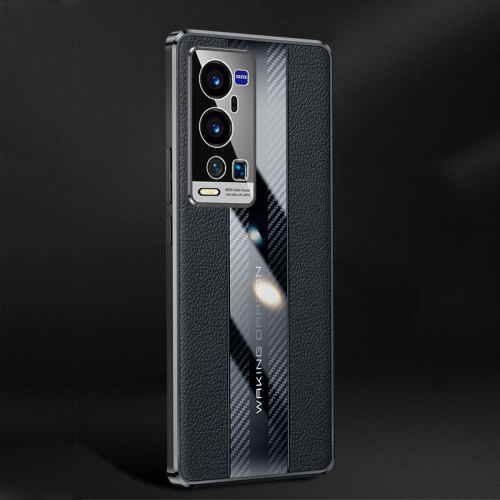 

For vivo X60 Pro+ Racing Car Design Leather Electroplating Process Anti-fingerprint Phone Case(Black)