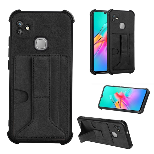 

For Infinix Smart HD 2021 X612 Dream Holder Card Bag Shockproof Phone Case(Black)