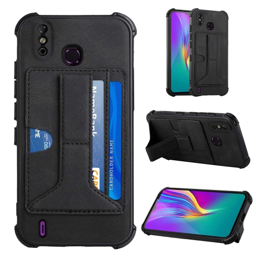 

For Infinix Smart X653 Dream Holder Card Bag Shockproof Phone Case(Black)