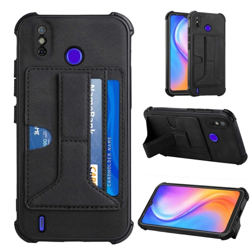 

For Tecno Spark Go 2020 / Spark 6 Go Dream Holder Card Bag Shockproof Phone Case(Black)
