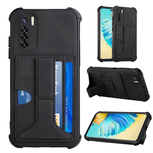 

For Tecno Camon 17 Pro Dream Holder Card Bag Shockproof Phone Case(Black)