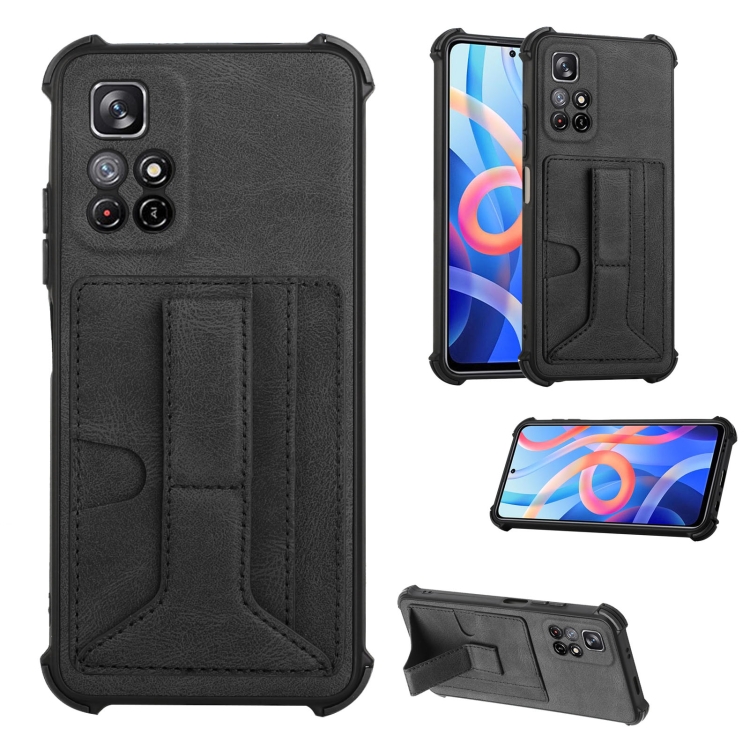 

For Xiaomi Redmi Note 11 5G / Note 11T 5G Dream Holder Card Bag Shockproof Phone Case(Black)