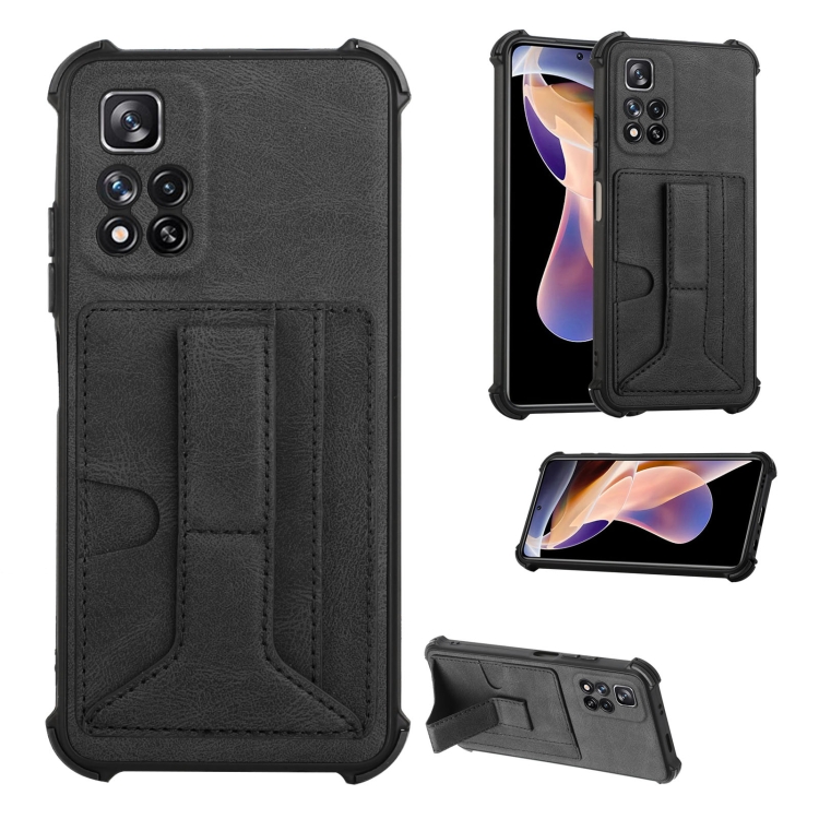 

For Xiaomi Redmi Note 11 Pro 5G Dream Holder Card Bag Shockproof Phone Case(Black)