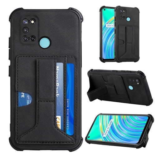 

For OPPO Realme C17 / 7i Dream Holder Card Bag Shockproof Phone Case(Black)