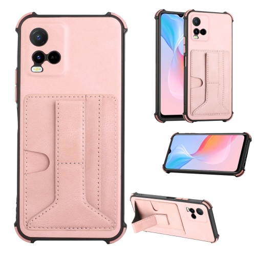 

For vivo Y33s/Y21 2021/Y21s 2021 Dream Holder Card Bag Shockproof Phone Case(Rose Gold)