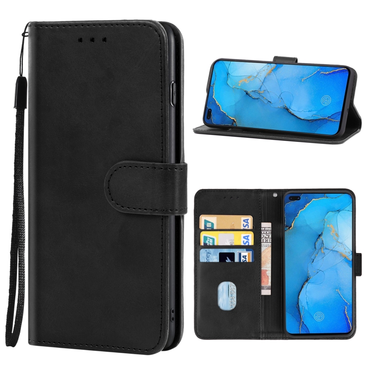 

Leather Phone Case For OPPO Reno A(Black)