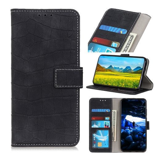 

For Nokia C20 Plus Magnetic Crocodile Texture Horizontal Flip Leather Phone Case(Black)