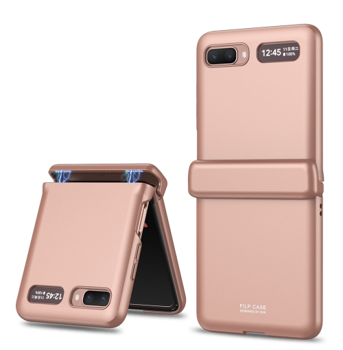 

For Samsung Galaxy Z Flip 5G GKK Magnetic Full Coverage Phone Flip Case(Rose Gold)