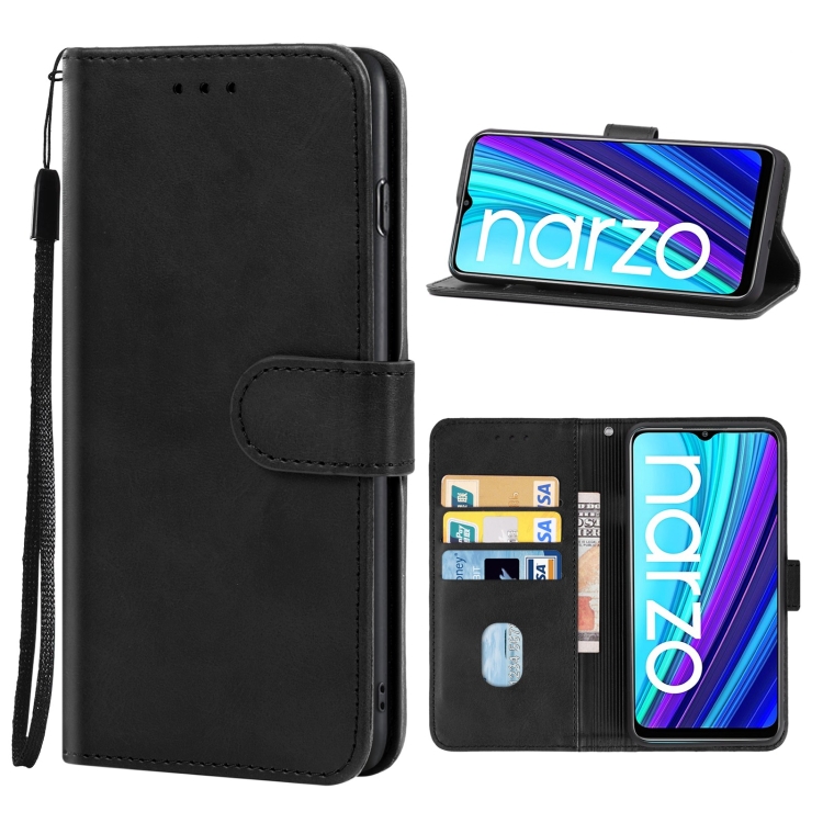 

Leather Phone Case For OPPO Realme Narzo 30A(Black)