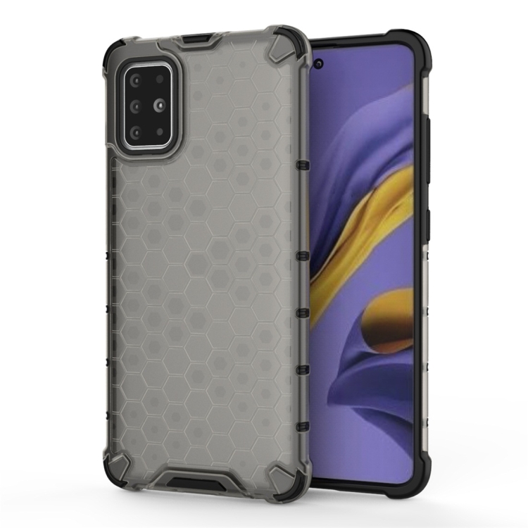 

For Galaxy A51 Shockproof Honeycomb PC + TPU Protective Case(Black)