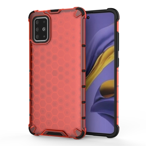 

For Galaxy A51 Shockproof Honeycomb PC + TPU Protective Case(Red)