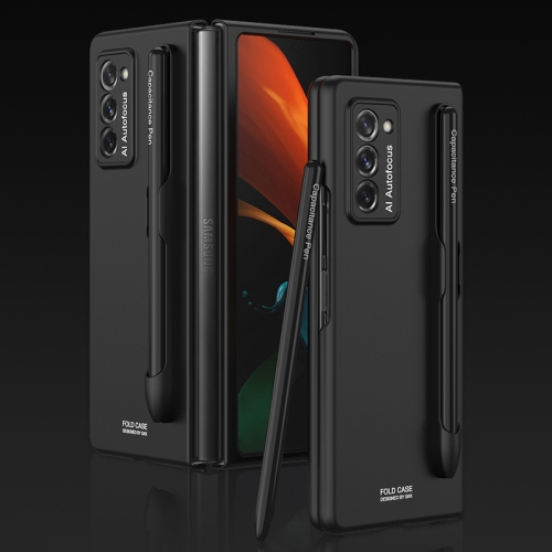 

For Samsung Galaxy Z Fold2 5G GKK Ultra-thin Full Coverage Phone Flip Case with Pen Slot(Black)