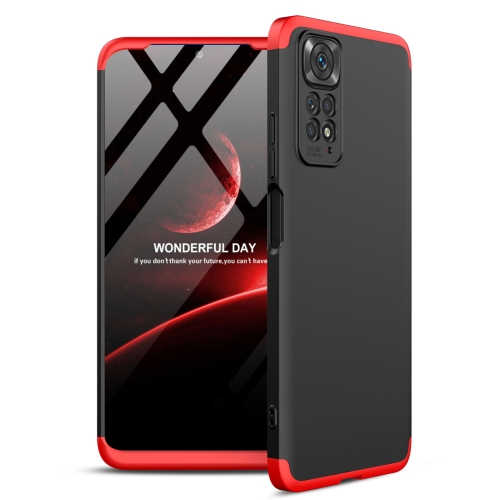 

For Xiaomi Redmi Note 11S / 11 Global Version GKK Three Stage Splicing PC Phone Case(Black Red)