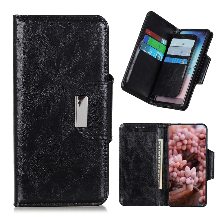 

For OPPO Realme 9i Crazy Horse Texture Magnetic Flip Leather Phone Case with 6-Card Slots(Black)
