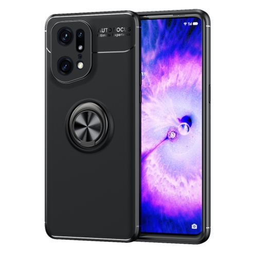 

For OPPO Find X5 Pro Metal Ring Holder TPU Phone Case(Black)