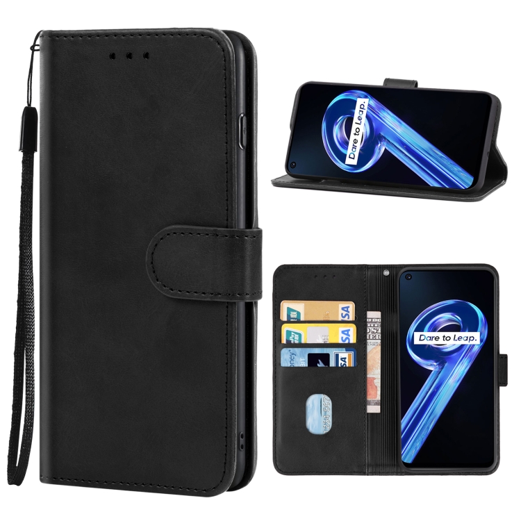 

For OPPO Realme 9 5G/Realme 9 Pro Leather Phone Case(Black)