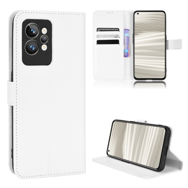 

For OPPO Realme GT2 Pro Diamond Texture Leather Phone Case(White)