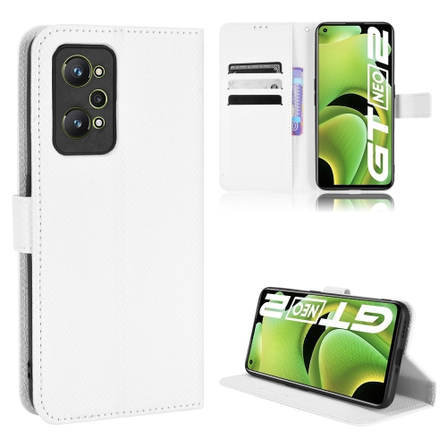 

For OPPO Realme GT Neo2 / Realme GT2 Diamond Texture Leather Phone Case(White)