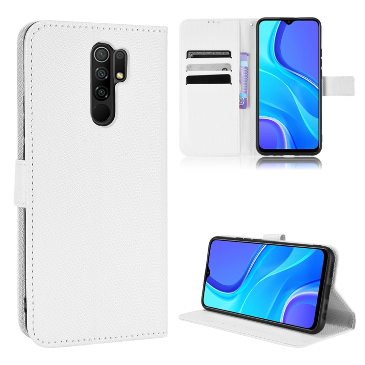

For Xiaomi Redmi 9 Diamond Texture Leather Phone Case(White)