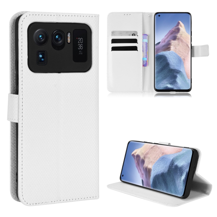 

For Xiaomi Mi 11 Ultra Diamond Texture Leather Phone Case(White)