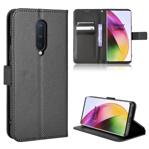 

For OnePlus 8 Diamond Texture Leather Phone Case(Black)