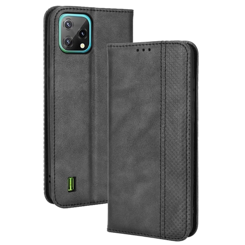 

For Blackview A55 Magnetic Buckle Retro Crazy Horse Leather Phone Case(Black)