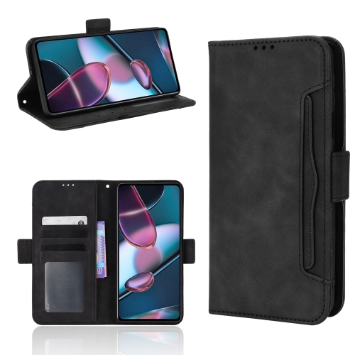 

For Motorola Moto Edge 30 Pro/Edge+ 2022/Edge X30 Skin Feel Calf Pattern Leather Phone Case(Black)