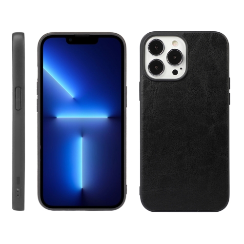

Crazy Horse Texture PU Phone Case For iPhone 13 Pro(Black)