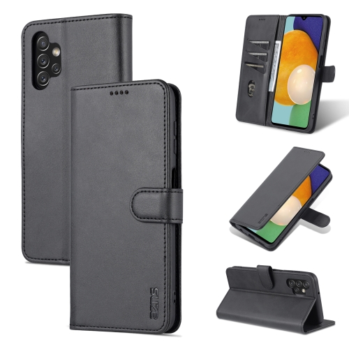 

For Samsung Galaxy A13 4G AZNS Skin Feel Calf Texture Horizontal Flip Leather Phone Case(Black)