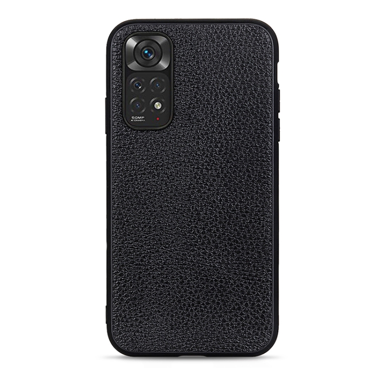 

For Xiaomi Redmi Note 11 4G Global / Note 11S Big Hole Litchi Texture Leather Shockproof Phone Case(Black)