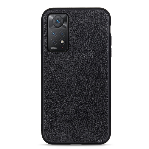 

For Xiaomi Redmi Note 11 Pro Global Accurate Hole Litchi Texture Leather Shockproof Phone Case(Black)