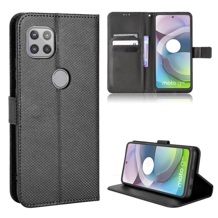 

For Motorola Moto G 5G Diamond Texture Leather Phone Case(Black)