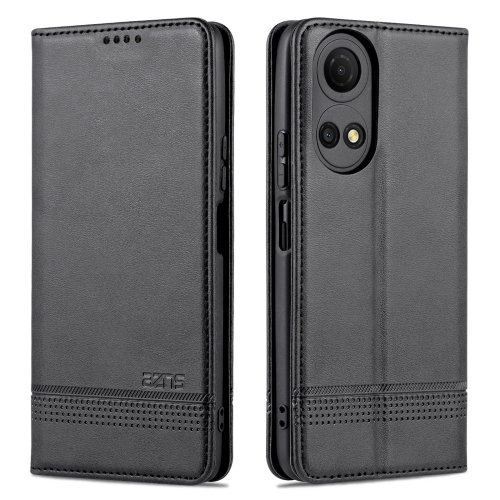 

For Honor Play 30 Plus AZNS Magnetic Calf Texture Leather Phone Case(Black)