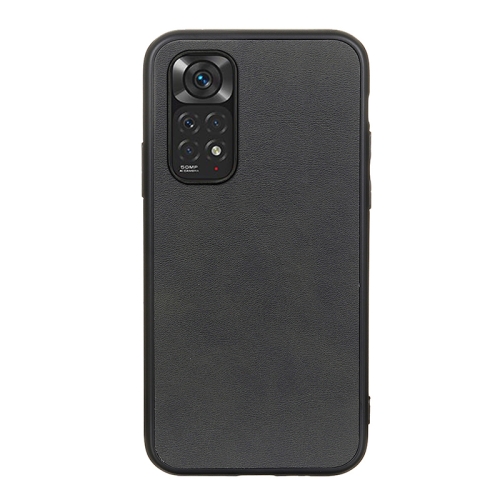 

For Xiaomi Redmi Note 11 4G Global / Note 11S Accurate Hole Two-color Calf Texture Shockproof Phone Case(Black)