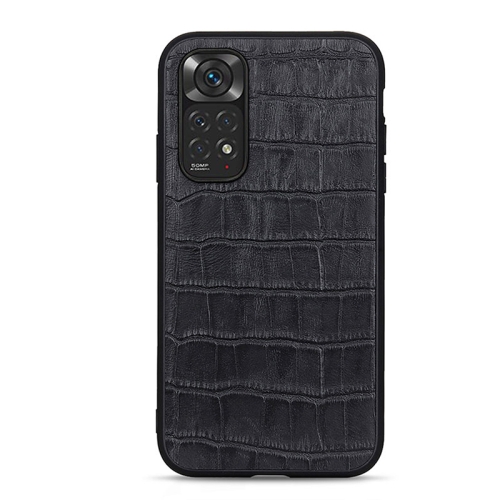 

For Xiaomi Redmi Note 11 4G Global / Note 11S Crocodile Texture Leather Shockproof Phone Case(Black)